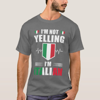Schreeuwen Italiaanse hartslag Italiaanse vlag ret T-shirt