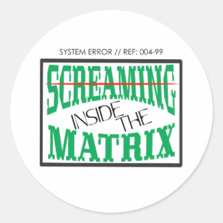 Schreeuwend Binnen Glitch Art Cyberpunk Typografie Ronde Sticker
