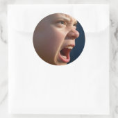 Schreeuwend Meisje grote ronde stickers (Tas)