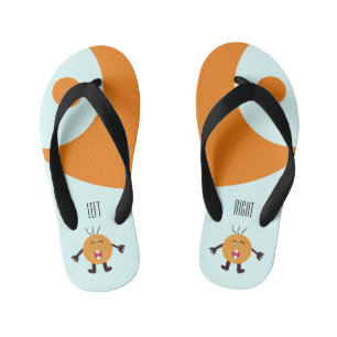 Schreeuwend oranje lichaam kinder teenslippers