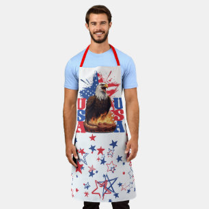 Schreeuwende adelaar USA vlag patriottisch grillen Schort