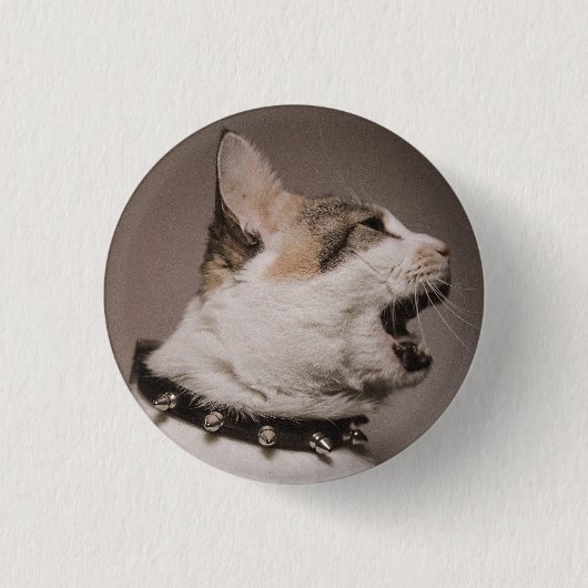 Schreeuwende Calico Cat Pin Ronde Button 3,2 Cm (Voorkant)