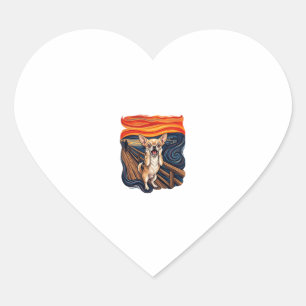 Schreeuwende Chihuahua Hond Schreeuw Brug_1 Hart Sticker