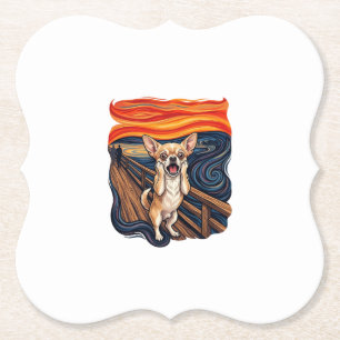 Schreeuwende Chihuahua-hond Schreeuwbrug_1 Kartonnen Onderzetters