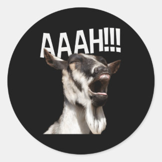 Schreeuwende Geit Aaah Gekke Geit Ronde Sticker