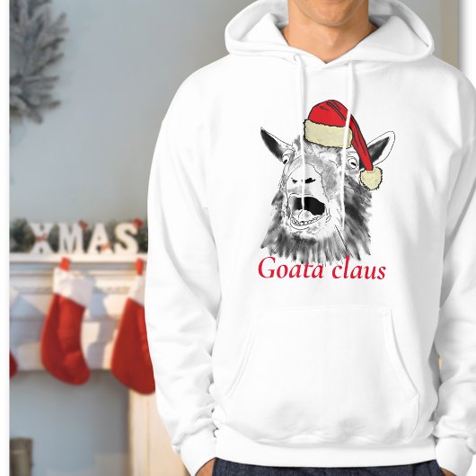 Schreeuwende Geit een Claus Kerstmis Hoodie