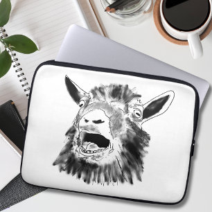 Schreeuwende Geit Grappige Tekening Laptop Sleeve