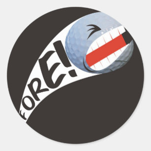Schreeuwende golfbal ronde sticker