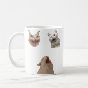 Schreeuwende kat set grappige meme voor kat liefhe koffiemok