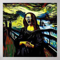 Schreeuwende Mona Lisa Grappig Parodie Portret