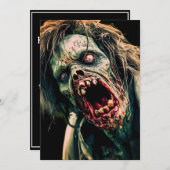 Schreeuwende Zombie Kaart (Voorkant / Achterkant)