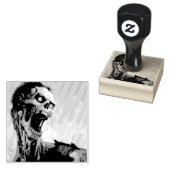 schreeuwende zombie 	rubberstempel (Gestempeld)