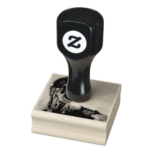 schreeuwende zombie 	rubberstempel (Stempel)