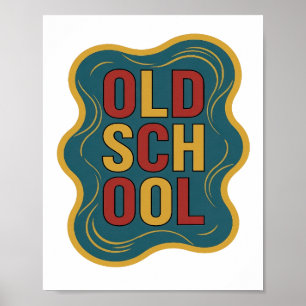 Schreeuwerige Gele OLD SCHOOL Grafisch Ontwerp Poster