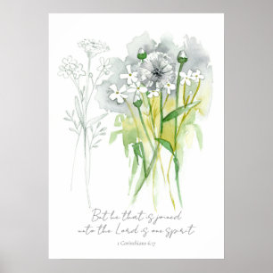 Schrift 1 Corinthians 6:17 Bijbel Botanisch Poster