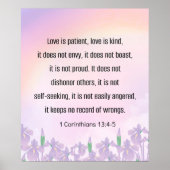 Schrift, 1 Korintiërs 13 4-5, Sierkussen Poster (Voorkant)