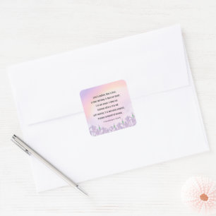 Schrift, 1 Korintiërs 13 4-6, Liefde, Vierkante Sticker