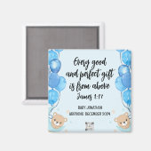 Schrift Baby Boy aankondiging magneet 2 (Voorkant / Achterkant)