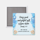 Schrift Baby Boy aankondiging magneet 2 (Voorkant / Achterkant)