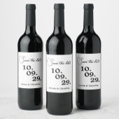 Schrift Bewaar de datum Wijnlabel Wijn Etiket (Flessen)