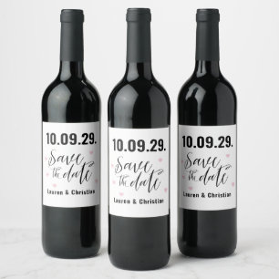 Schrift Bewaar de datum Wijnlabel Wijn Etiket