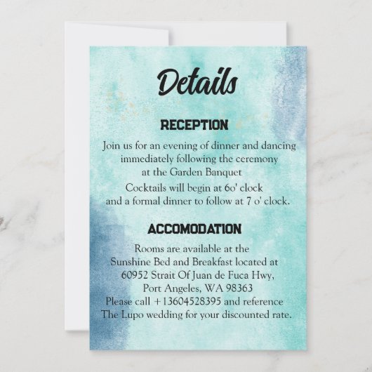 Schrift bruiloft details Kaart heb ik gevonden gro (Voorkant)