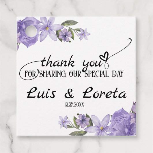 Schrift bruiloft gunst Label (Voorkant)