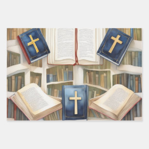 Schrift en kruisharmonie inpakpapier vel