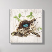 schrift ephemera vogelnest botanisch frans canvas afdruk (Voorkant)
