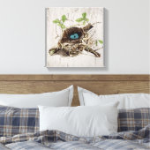 schrift ephemera vogelnest botanisch frans canvas afdruk (Insitu (Slaapkamer))