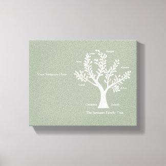 Schrift Family Tree Canvas Print, warm grijs