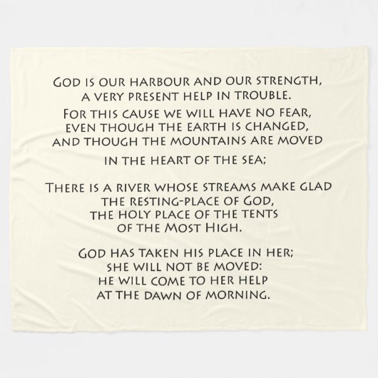 Schrift God Bijbel Verse Psalms Fleece Blanket Deken (Voorkant (Horizontaal))