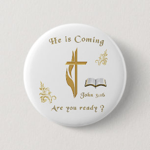 Schrift Johannes 3:16 Ronde Button 5,7 Cm