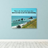 Schrift Kunst uit Spreuken 3:5-6 Groot Canvas Afdruk (Insitu (Houten vloer))