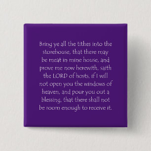 Schrift Malachi 3 10 Vierkante Button 5,1 Cm