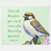 Schrift Mattheüs 10:31 Fleece Deken (Voorkant (Horizontaal))