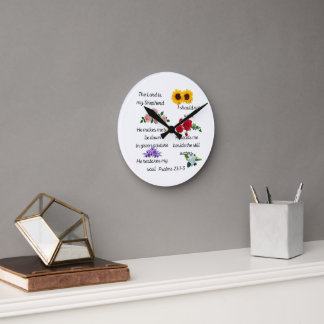 Schrift met ronde acrylwandklok klok