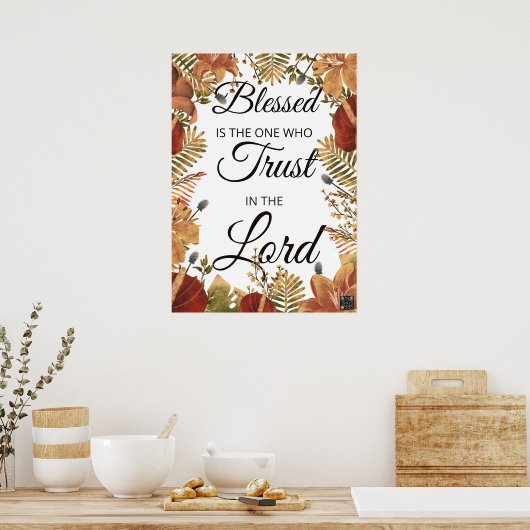 Schrift Poster Jeremia 17:7 (Keuken)