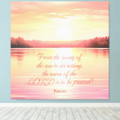 Schrift Psalm 113:3 Canvas Afdruk (Insitu (Houten vloer))