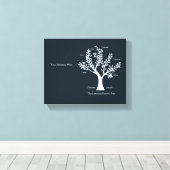 Schrift stamboom canvas Print, med zwart (Insitu (Houten vloer))