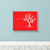 Schrift stamboom canvas Print, rood (Insitu (Houten vloer))