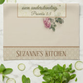 Schrift Verse Roses Floral Religious Theedoek (Gevouwen)