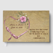 Schrift voor roze weddenschap Verse Guest Book Gastenboek (Voorkant)