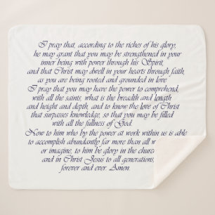 Schrift Word Ephesians 3 Sherpa Blanket Sherpa Deken