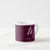 Schriftelijk geprogrammeerd script Letter M Burgun Espresso Kop (Voorkant rechts)
