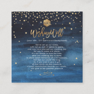 Schriftelijk in de 'Stars Gold Wishing Well Cards' Vierkante Visitekaartje