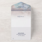 Schriftelijk in de Stars Navy Sparkly Galaxy Weddi All In One Uitnodiging (Buitenkant)