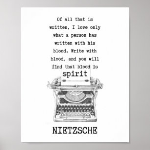 SCHRIFTELIJK, met een citaat van Nietzsche met een Poster
