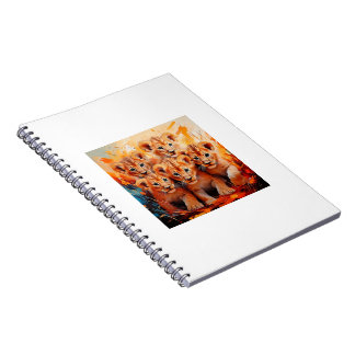 Schriften - Vijf Leeuwenwelpen Kunstwerken Notitieboek