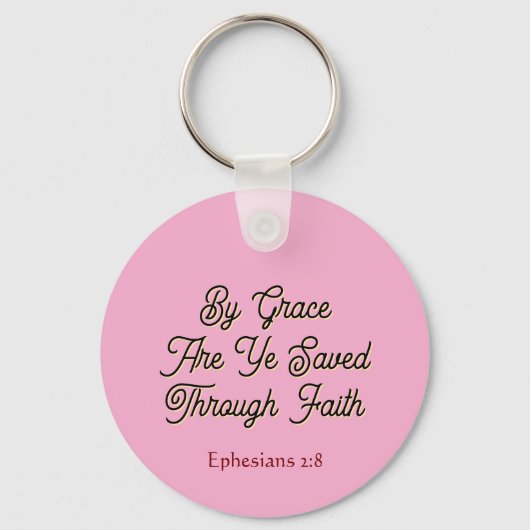 Schriftgedeelte: "Door genade zijt gij behouden" E Sleutelhanger (Voorkant)